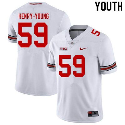 Youth Ohio State Buckeyes #59 Darrion Henry-Young White Nike NCAA College Football Jersey OG VTD8244SN